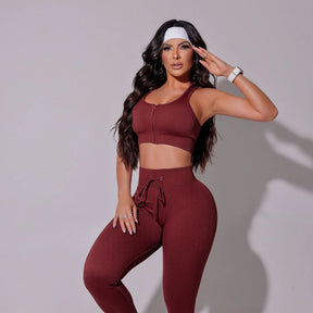 Conjunto Brown Pro Linha Color (Calça Legging + Top com Zíper) - BMF0336CW