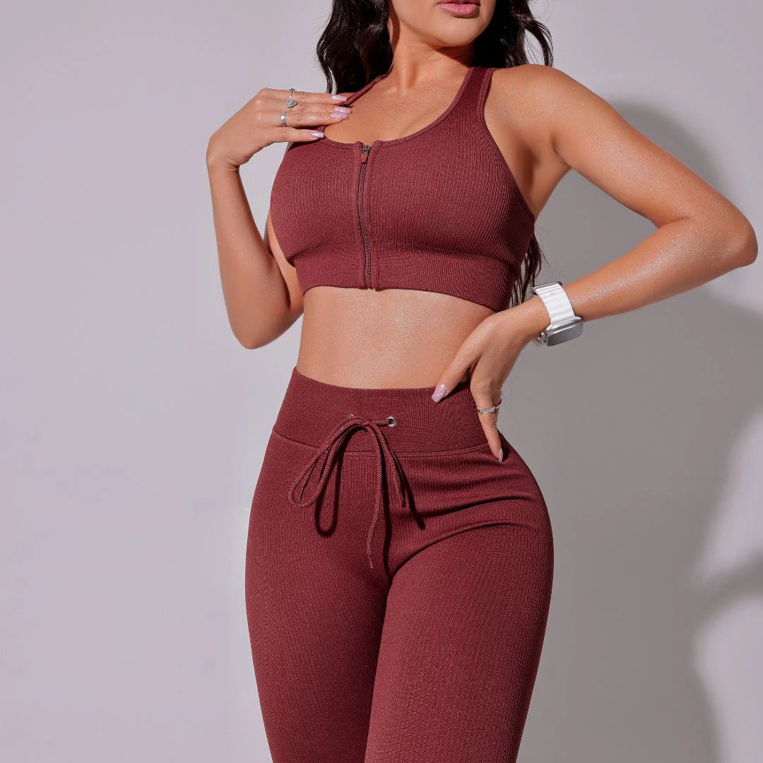 Conjunto Brown Pro Linha Color (Calça Legging + Top com Zíper) - BMF0336CW