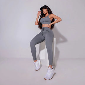 Conjunto Cool Gray Pure Pro (Calça Legging + Top) - BMF336CCGY